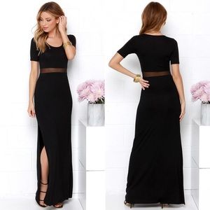 87 - Lulu’s Detail Oriented Black Maxi Dress - NWOT XS